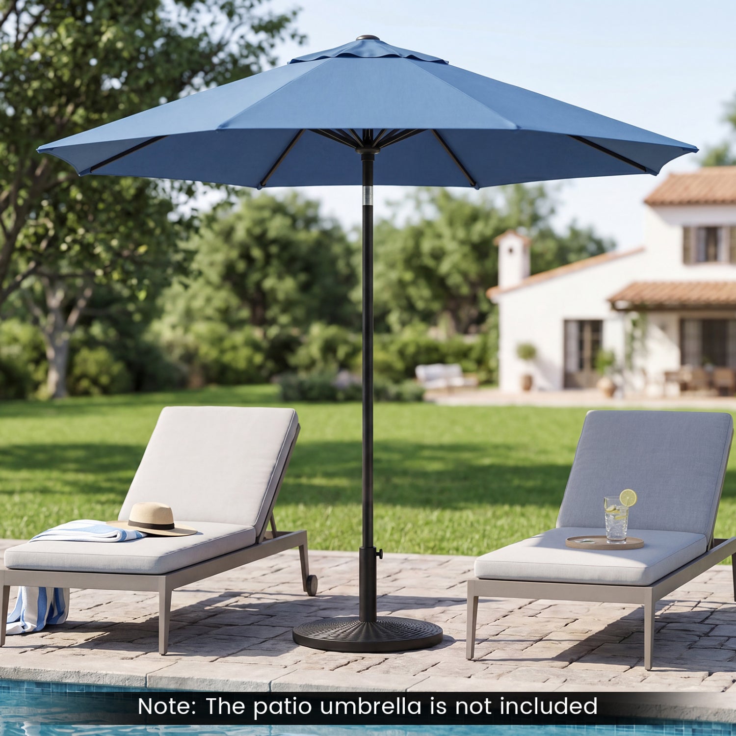Concrete Patio Umbrella Base, Rattan Pattern, Black Outdoor Umbrella Bases at Gallery Canada