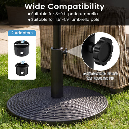 Concrete Patio Umbrella Base, Rattan Pattern, Black Outdoor Umbrella Bases at Gallery Canada