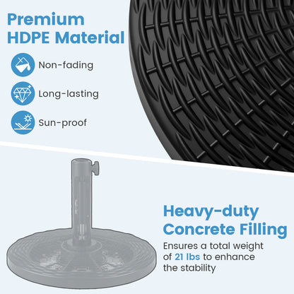 Concrete Patio Umbrella Base, Rattan Pattern, Black Outdoor Umbrella Bases at Gallery Canada