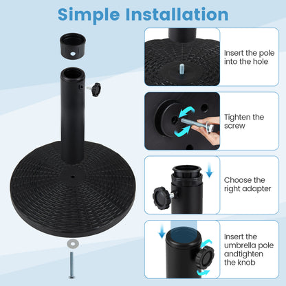 Concrete Patio Umbrella Base, Rattan Pattern, Black Outdoor Umbrella Bases at Gallery Canada