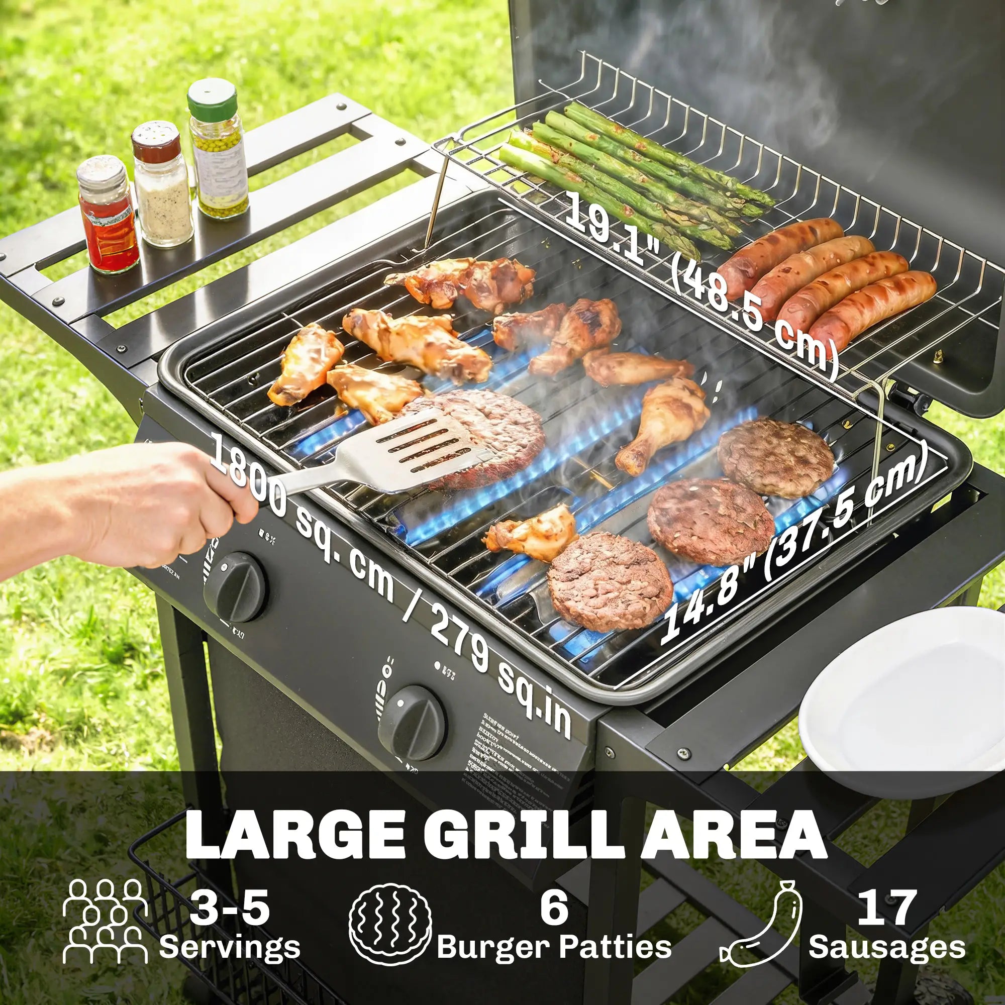 2-Burner Propane Gas Grill, 18000 BTU, Black Propane Gas Grills at Gallery Canada