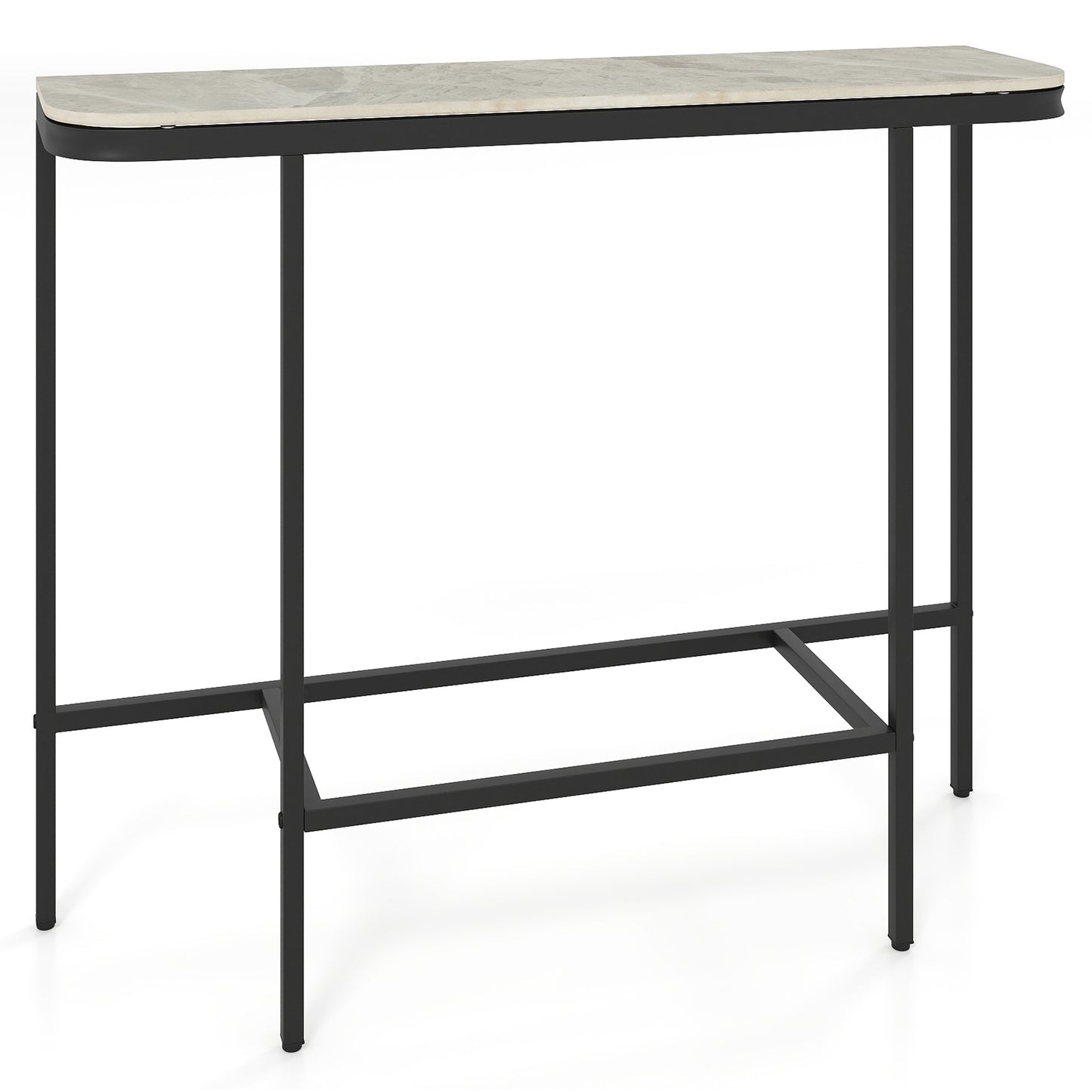 44-Inch Console Table, Faux Marble Top, Metal Frame, Gray Console Tables at Gallery Canada