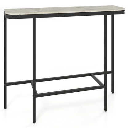44-Inch Console Table, Faux Marble Top, Metal Frame, Gray Console Tables at Gallery Canada