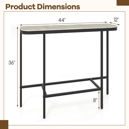 44-Inch Console Table, Faux Marble Top, Metal Frame, Gray Console Tables at Gallery Canada