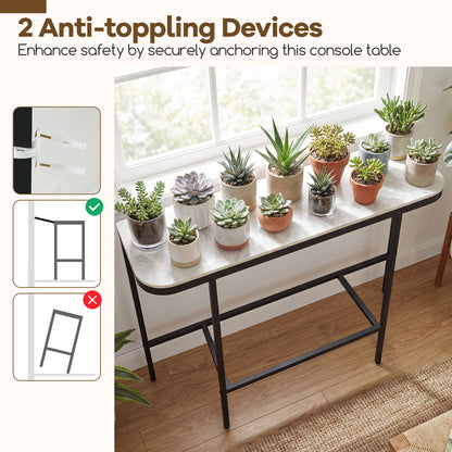 44-Inch Console Table, Faux Marble Top, Metal Frame, Gray Console Tables at Gallery Canada