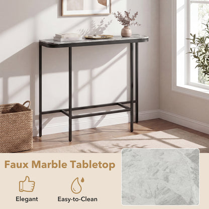 44-Inch Console Table, Faux Marble Top, Metal Frame, Gray Console Tables at Gallery Canada