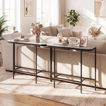 44-Inch Console Table, Faux Marble Top, Metal Frame, Gray Console Tables at Gallery Canada