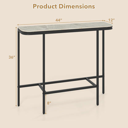 44-Inch Console Table, Faux Marble Top, Metal Frame, Gray Console Tables at Gallery Canada