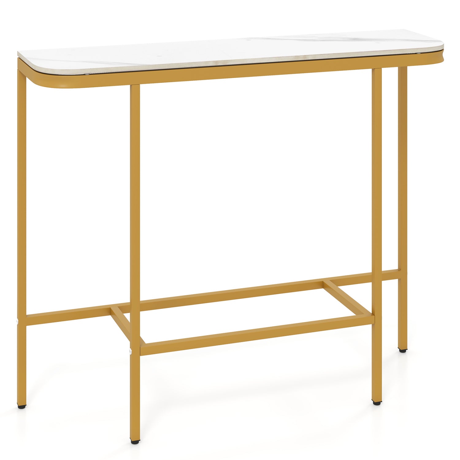 Console Table 44-Inch, Faux Marble Tabletop, Metal Frame, White Console Tables at Gallery Canada
