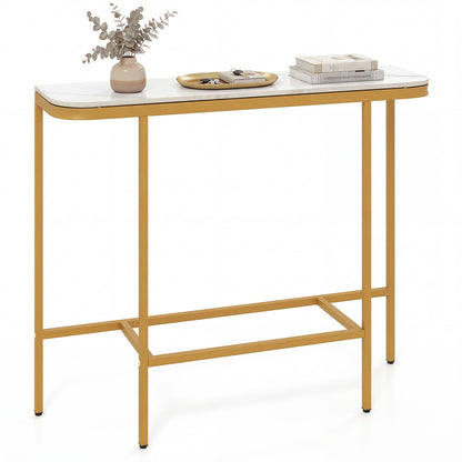 Console Table 44-Inch, Faux Marble Tabletop, Metal Frame, White Console Tables at Gallery Canada