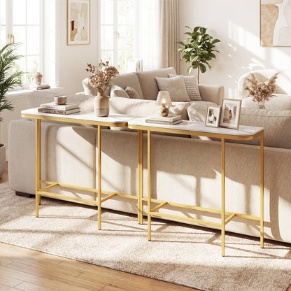 Console Table 44-Inch, Faux Marble Tabletop, Metal Frame, White Console Tables at Gallery Canada