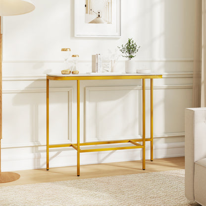 Console Table 44-Inch, Faux Marble Tabletop, Metal Frame, White Console Tables at Gallery Canada