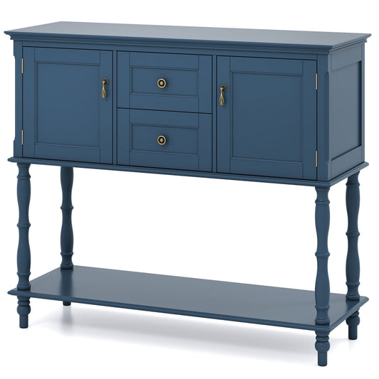Console Table, 2 Drawers, 2 Door Cabinets, Shelf, Blue Console Tables Blue at Gallery Canada