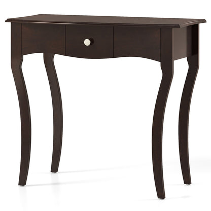 Console Table with Drawer and Solid Wood Frame, Espresso Console Tables at Gallery Canada