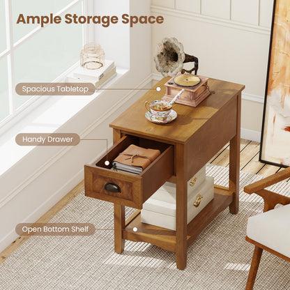 Contemporary Chair Side End Table Compact Table with Drawer Nightstand, Yellow End & Side Tables at Gallery Canada