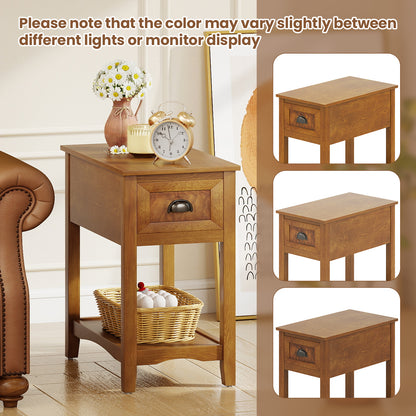 Contemporary Chair Side End Table Compact Table with Drawer Nightstand, Yellow End & Side Tables at Gallery Canada