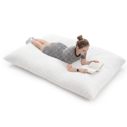 Convertible Bean Bag Sofa, Machine-Washable Corduroy, Beige