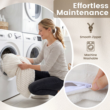 Convertible Bean Bag Sofa, Machine-Washable Corduroy, Beige