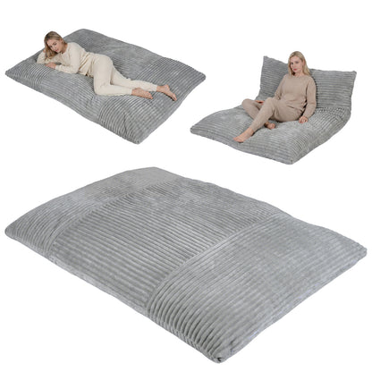 Convertible Bean Bag Sofa, Corduroy, Gray