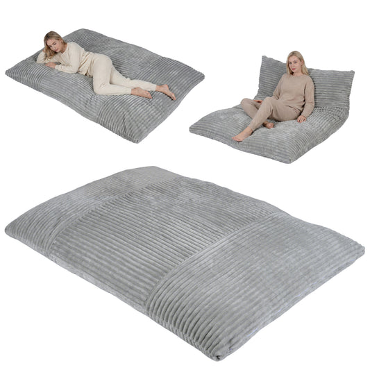 Convertible Bean Bag Sofa, Corduroy, Gray Floor Chairs Gray at Gallery Canada