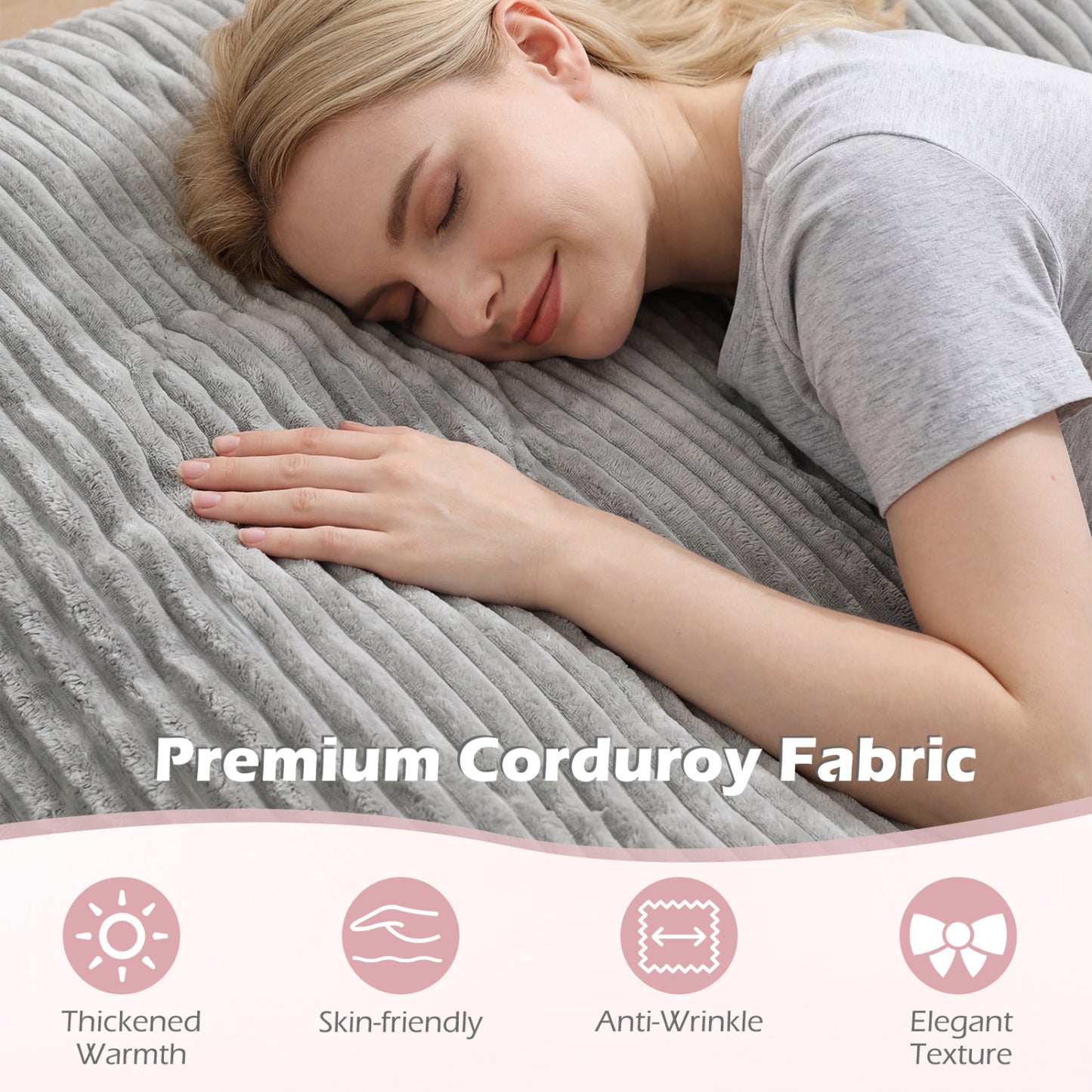 Convertible Bean Bag Sofa, Corduroy, Gray