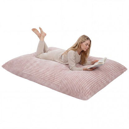 Convertible Bean Bag Floor Sofa, Corduroy Cover, Pink