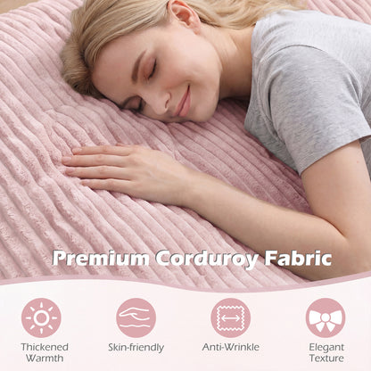 Convertible Bean Bag Floor Sofa, Corduroy Cover, Pink