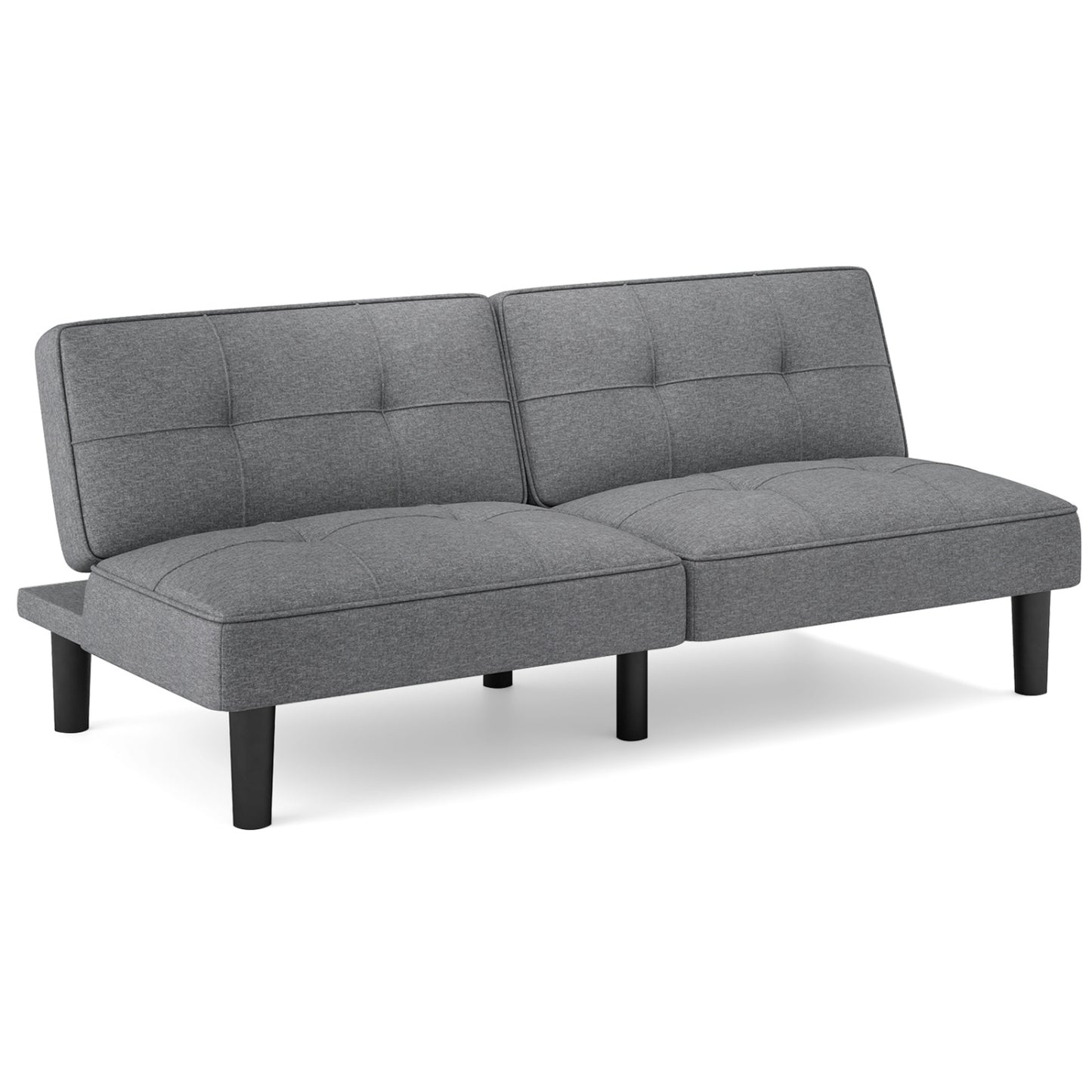 Convertible Folding Futon Sofa Bed, 6-Position Adjustable Backrest, Gray Sofas & Loveseats Gray at Gallery Canada