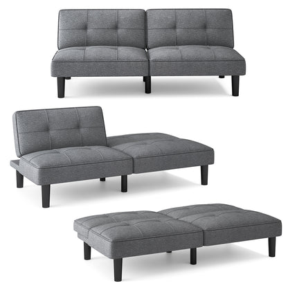 Convertible Folding Futon Sofa Bed, 6-Position Adjustable Backrest, Gray Sofas & Loveseats at Gallery Canada