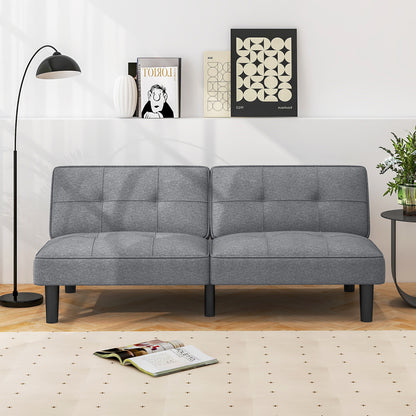 Convertible Folding Futon Sofa Bed, 6-Position Adjustable Backrest, Gray Sofas & Loveseats at Gallery Canada