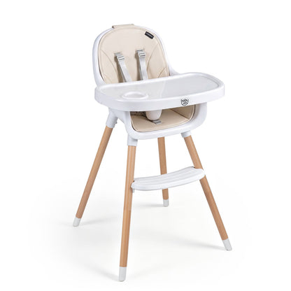 Convertible High Chair With 5-Point Harness For Babies, Toddlers, Beige
