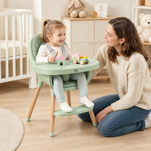 Convertible High Chair, 5-Point Harness, Green