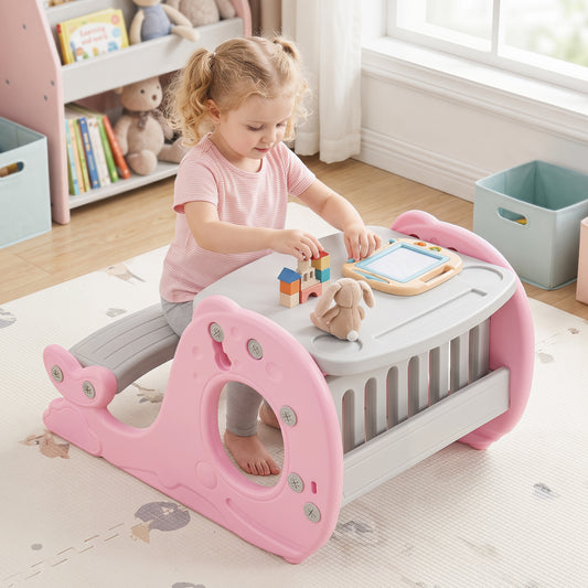 Kids Activity Table Set Toddler Easel, Whiteboard, Pink Art Easels Pink at Gallery Canada