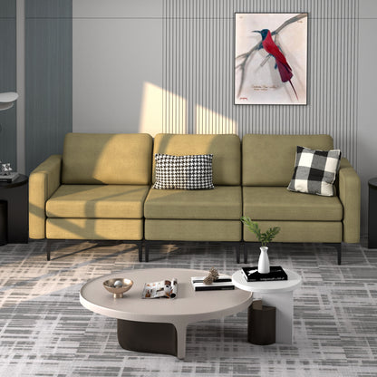 Convertible Leather Sofa Couch, 3-Seat, With USB Ports, Green Sofas & Loveseats at Gallery Canada