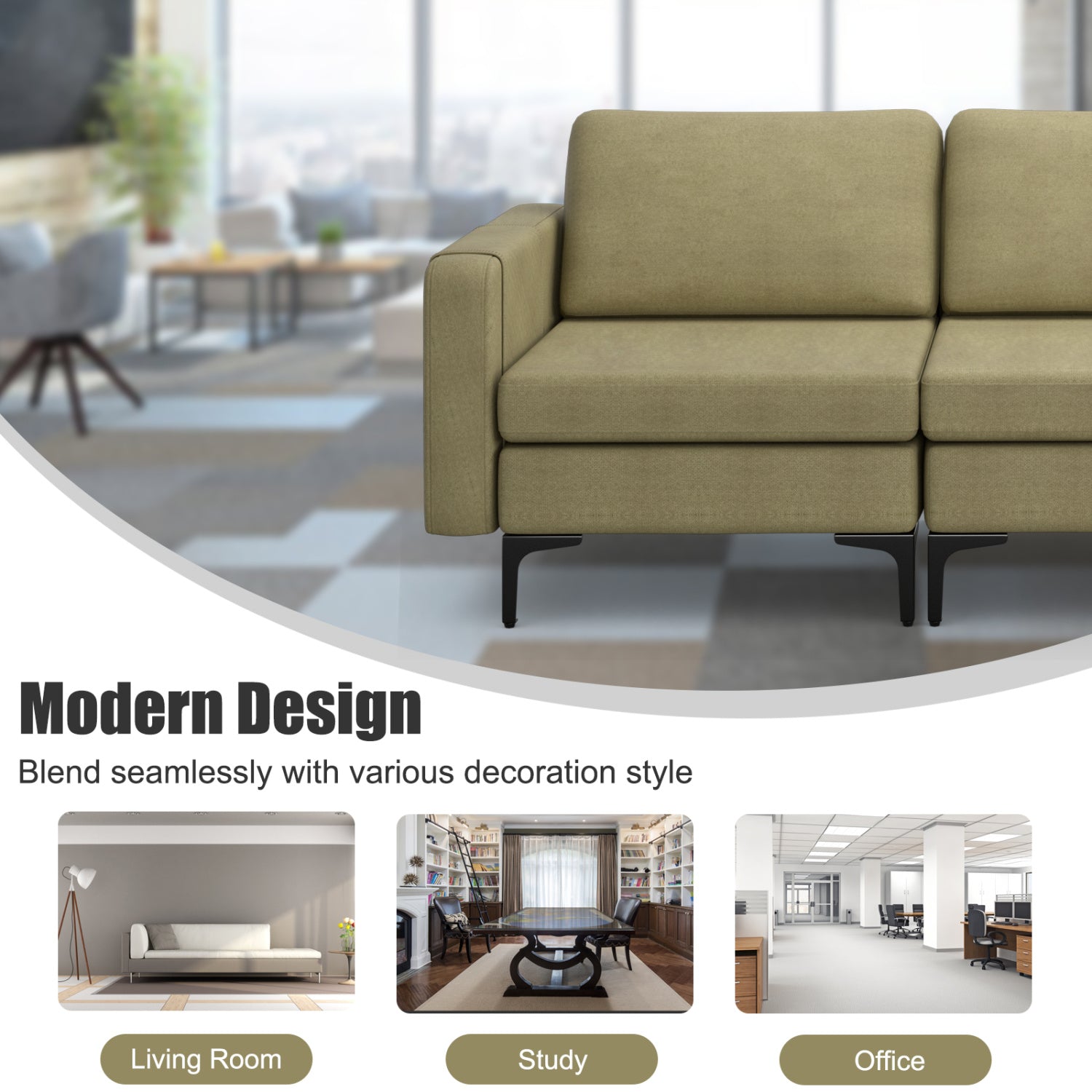 Convertible Leather Sofa Couch, 3-Seat, With USB Ports, Green Sofas & Loveseats at Gallery Canada