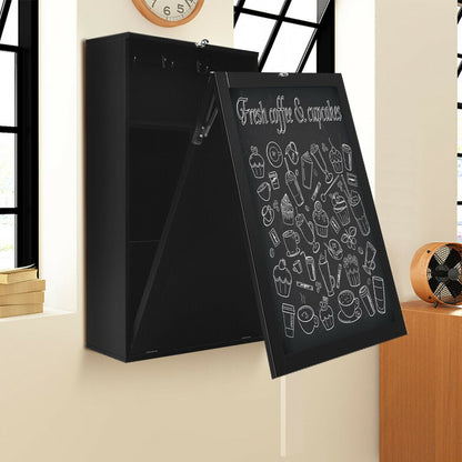 Convertible Wall Mounted Table With Chalkboard, Black Laptop Tables & Printer Stands at Gallery Canada
