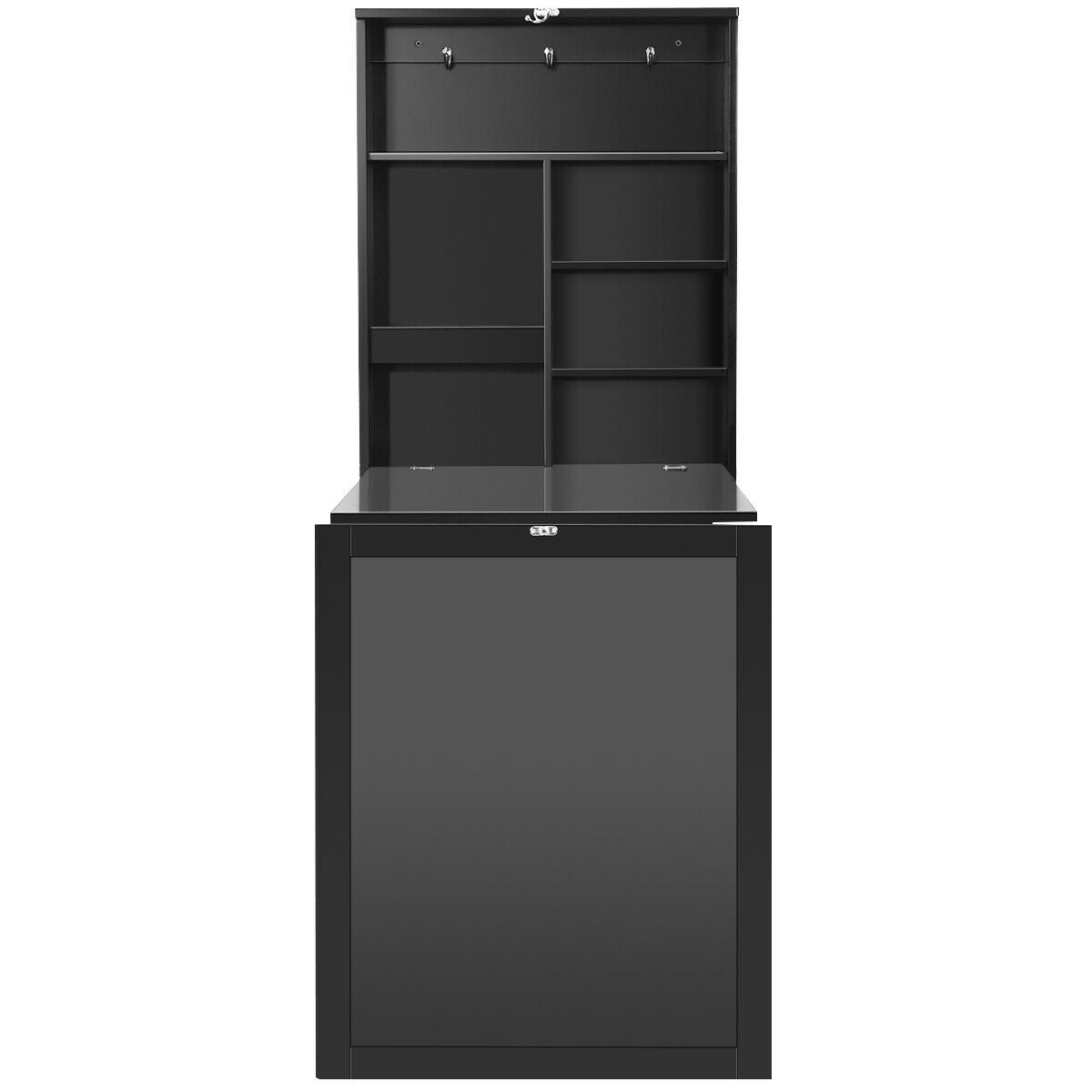 Convertible Wall Mounted Table With Chalkboard, Black Laptop Tables & Printer Stands at Gallery Canada