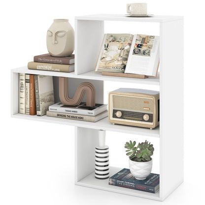 3-Tier Convex Bookshelf, Anti-Topple, White