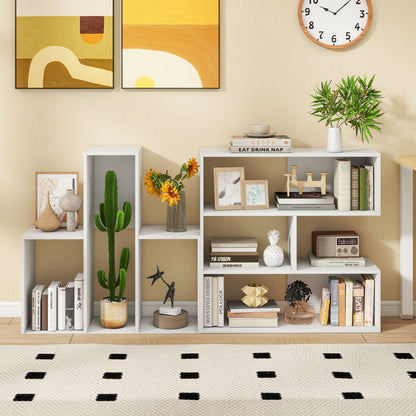 3-Tier Convex Bookshelf, Anti-Topple, White