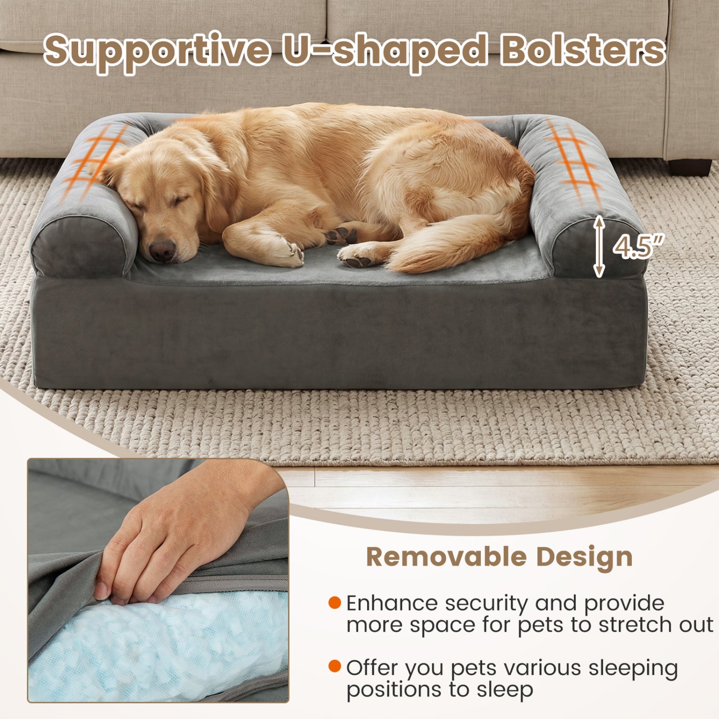 Cooling Gel Memory Foam Dog Bed, Medium, Dark Gray Dog Supplies at Gallery Canada