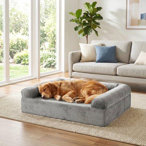 Cooling Gel Memory Foam Dog Bed, Medium, Light Gray
