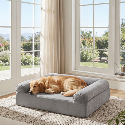Cooling Gel Memory Foam Dog Bed, Medium, Light Gray Dog Supplies at Gallery Canada