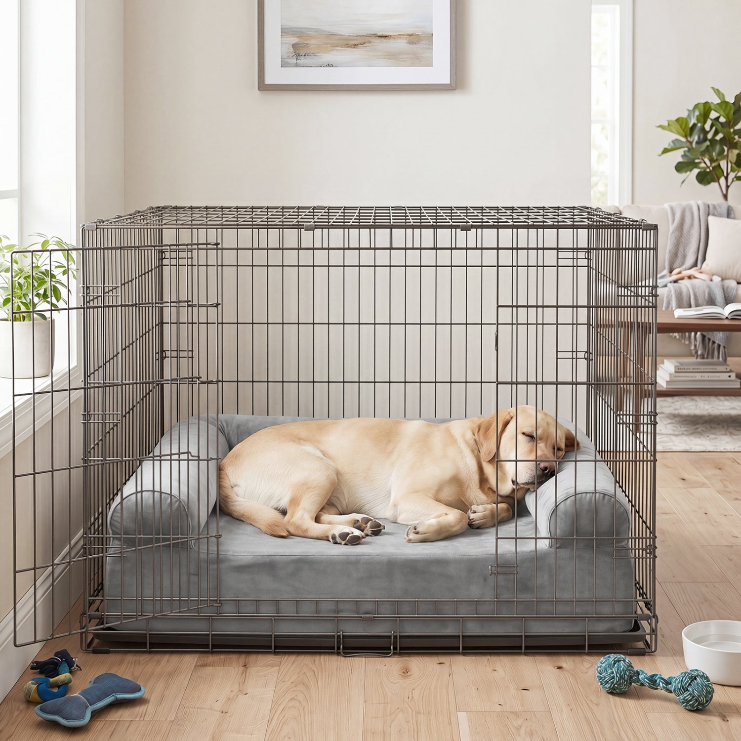 Cooling Gel Memory Foam Dog Bed, Medium, Light Gray Dog Supplies at Gallery Canada