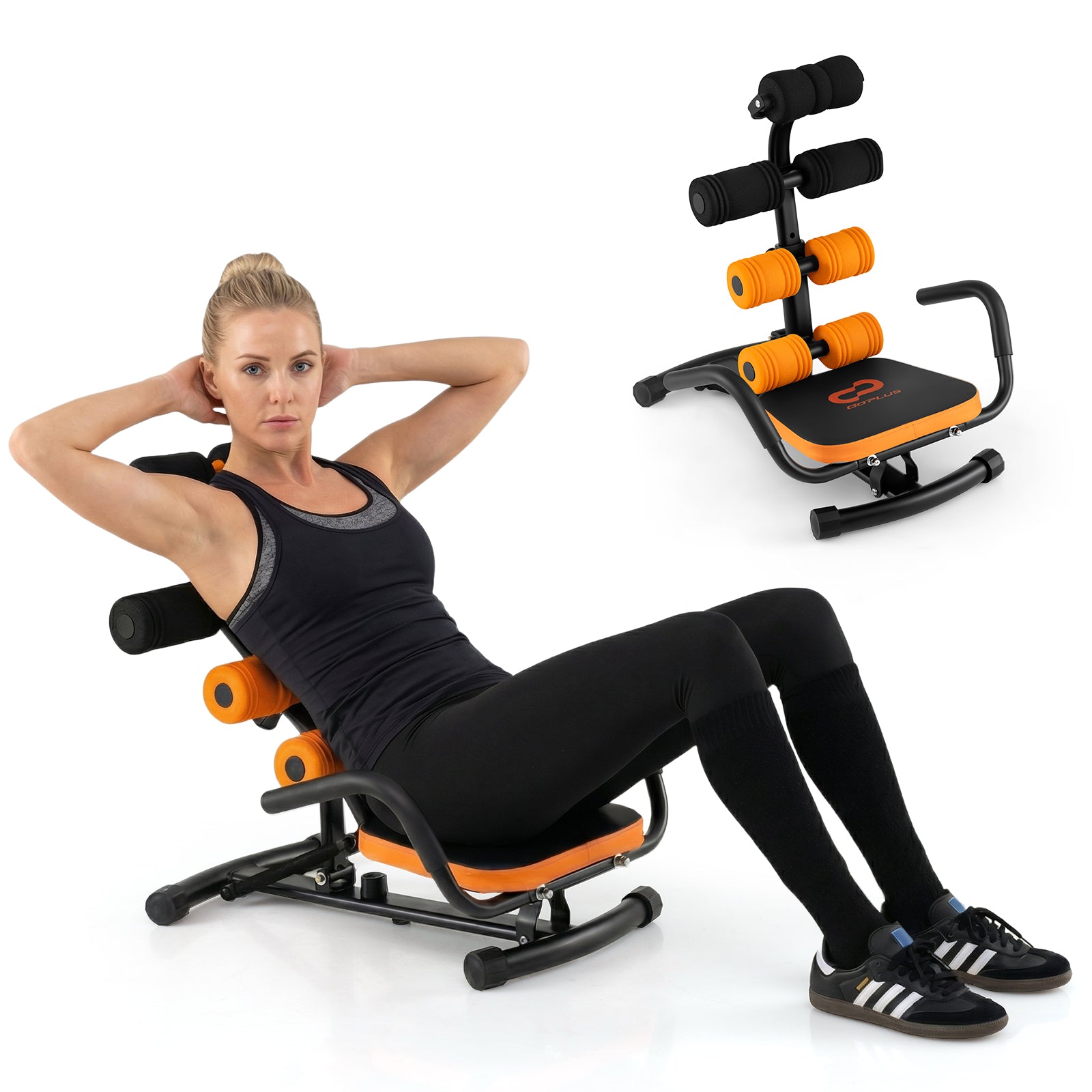 Core Fitness Abdominal Trainer Crunch Exercise Bench Machine, Black Benches Racks & Bars at Gallery Canada
