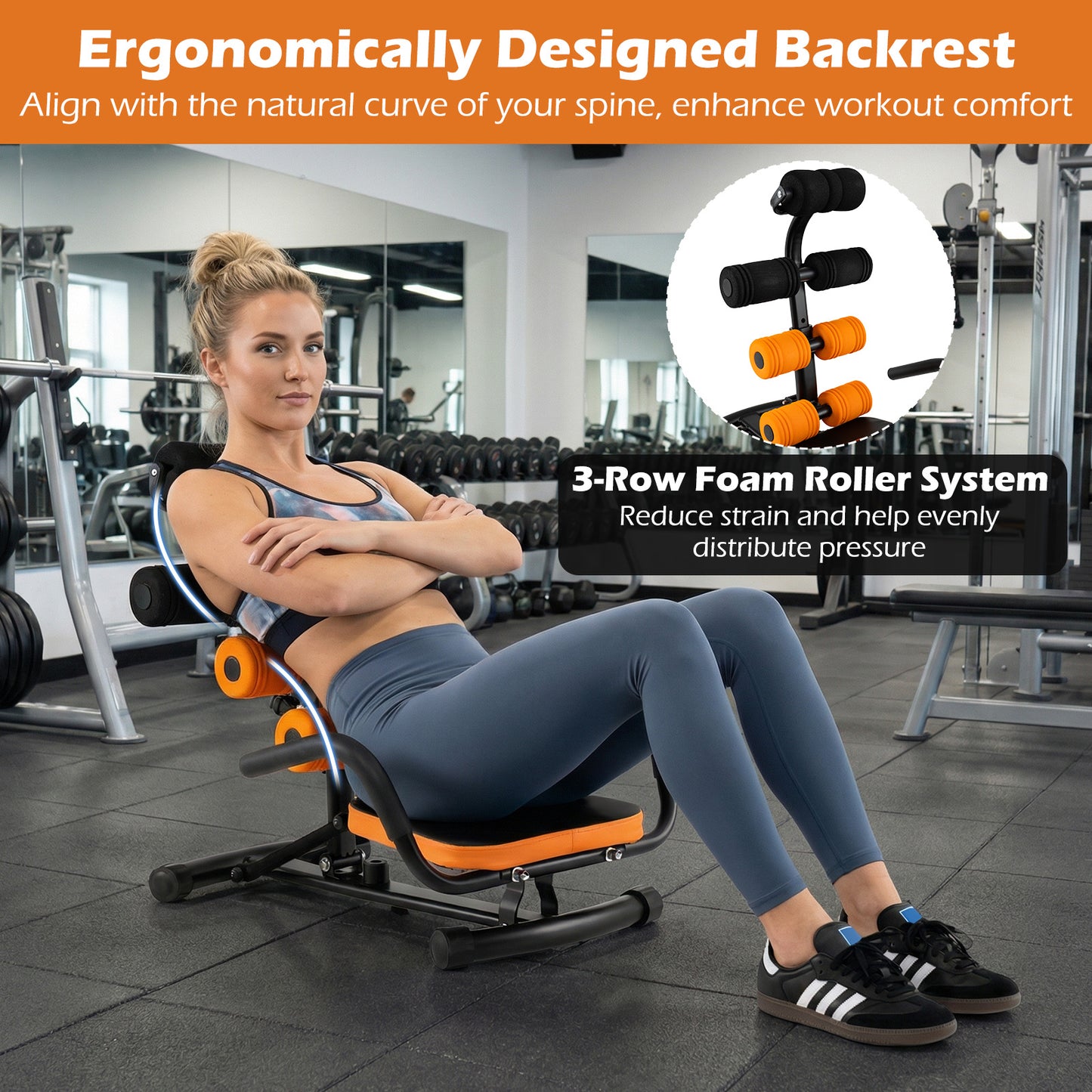 Core Fitness Abdominal Trainer Crunch Exercise Bench Machine, Black Benches Racks & Bars at Gallery Canada