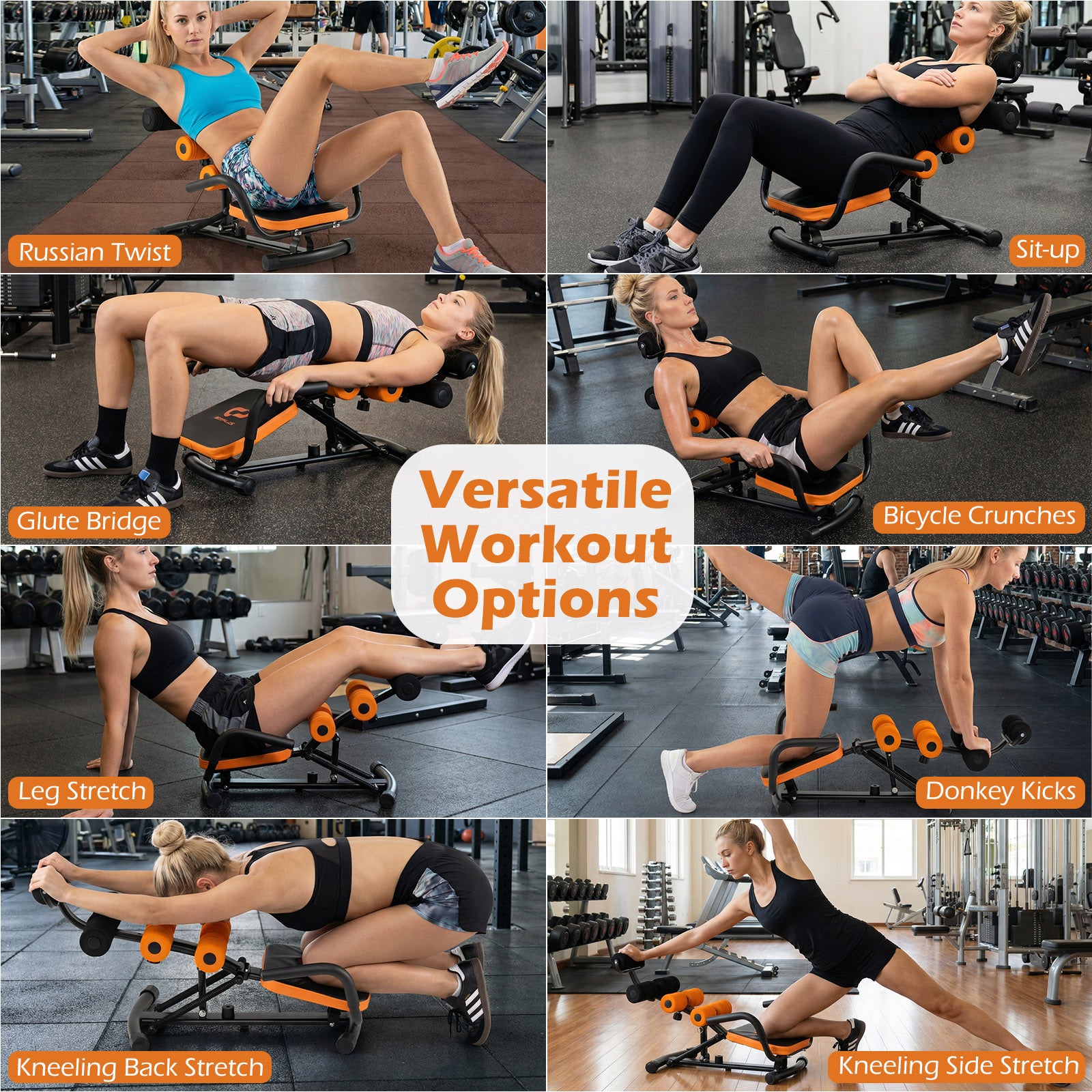 Core Fitness Abdominal Trainer Crunch Exercise Bench Machine, Black Benches Racks & Bars at Gallery Canada