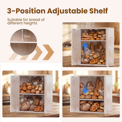 Corner Bread Box for Kitchen Counter Bamboo Double Layer Breadbox Organizer, White Sideboards Cabinets & Buffets at Gallery Canada