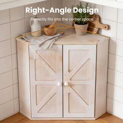 Corner Bread Box for Kitchen Counter Bamboo Double Layer Breadbox Organizer, White Sideboards Cabinets & Buffets at Gallery Canada