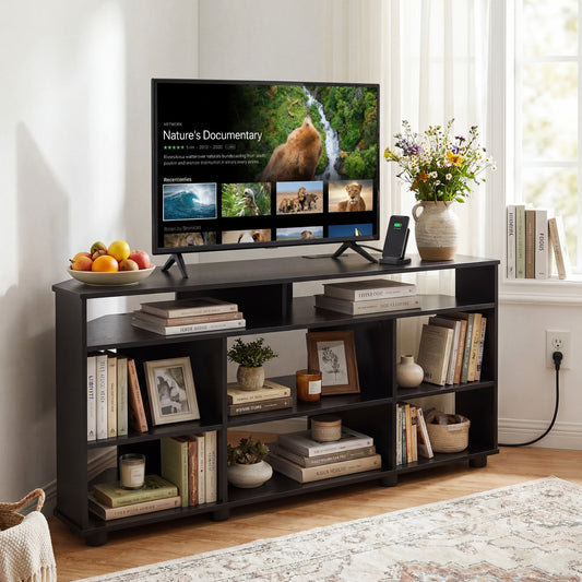 Corner Entertainment Center TV Stand for TVs up to 55 Inch, Black Entertainment Centers & TV Stands Black at Gallery Canada