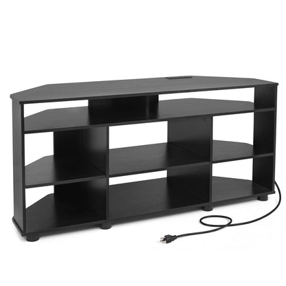 Corner Entertainment Center TV Stand for TVs up to 55 Inch, Black Entertainment Centers & TV Stands Black at Gallery Canada